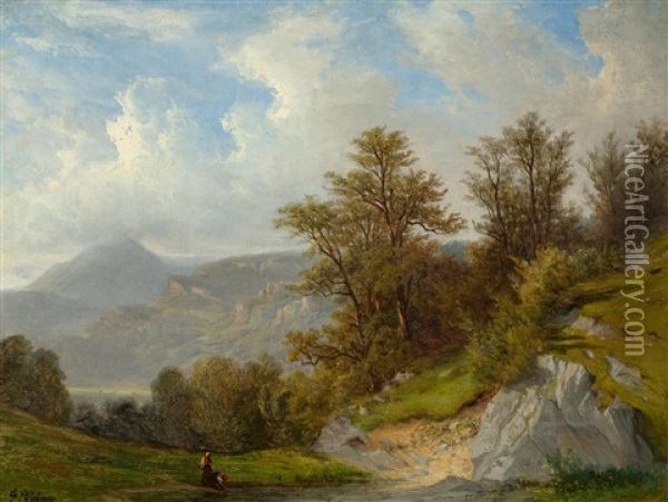 Landscape Near Meiringen Oil Painting - Francois Diday