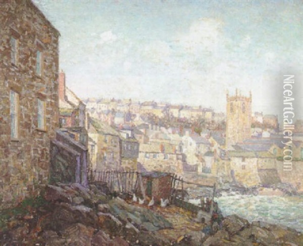Old St. Ives Oil Painting - Wilson Henry Irvine