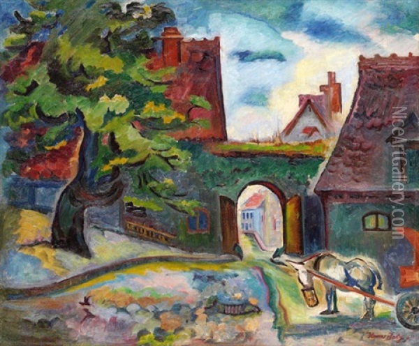 Esel Mit Karren Oil Painting - Hanns Bolz