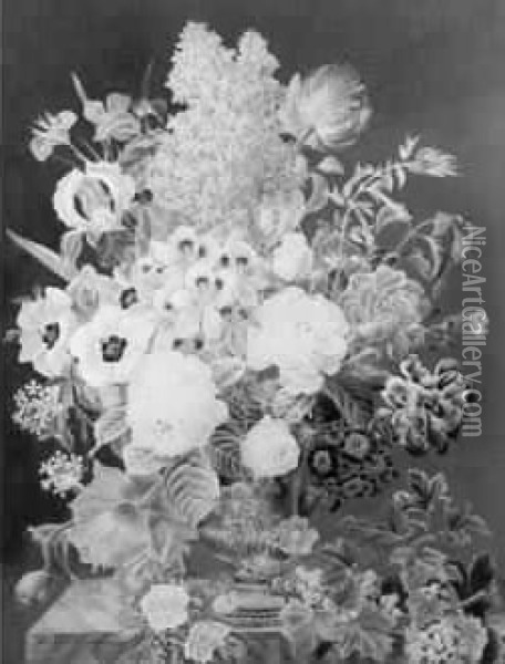 Bouquet De Fleurs Oil Painting - Camille De Chantereine