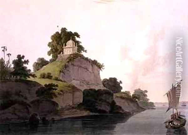 Hindoo Temple near Currah on the River Ganges Oil Painting - Thomas Daniell