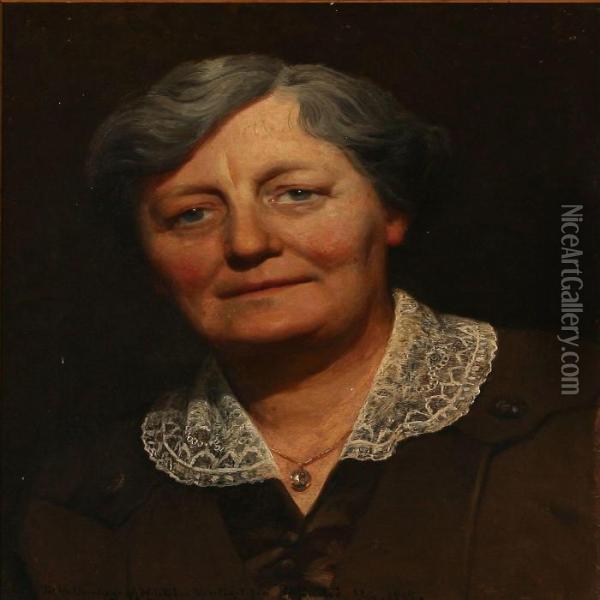 Portrait Of Doctor Eli Moller Oil Painting - Peder Mork Monsted