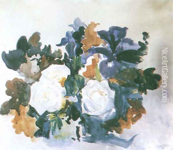 Bouquet of Flowers Oil Painting - Leon Wyczolkowski