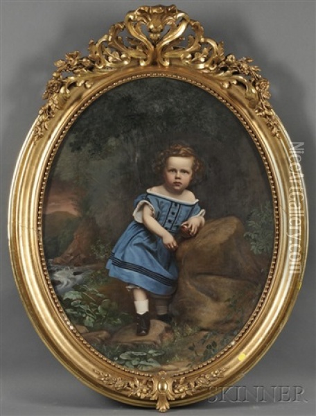 Boy In Blue Oil Painting - Ernst W. Hieronymi
