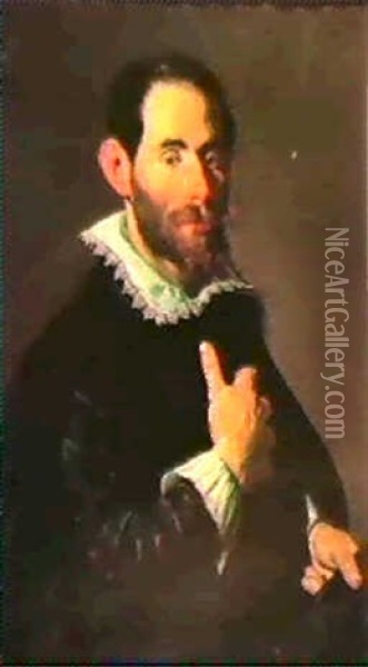 A Portrait Of A Gentleman Oil Painting - Thomas De Keyser