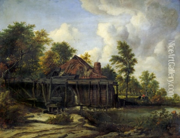 Wassermuhle Am Waldrand Oil Painting - Jacob Van Ruisdael