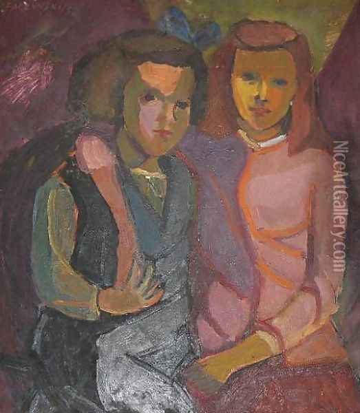 Girl Friends Oil Painting - Jerzy Faczynski