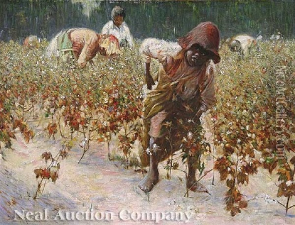 In The Cotton Fields Oil Painting - Harry Herman Roseland