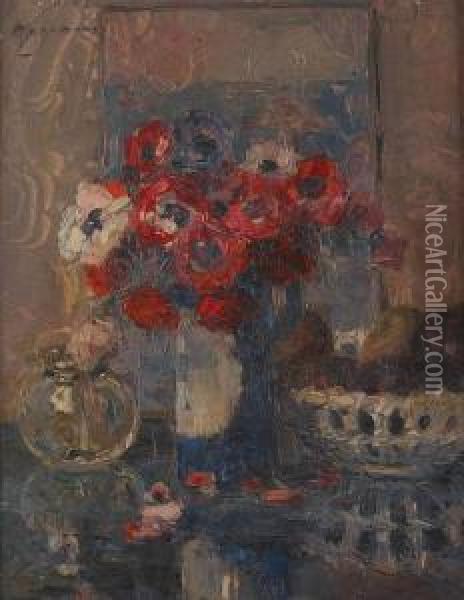 Interieur Fleuri Oil Painting - Maurice Wagemans