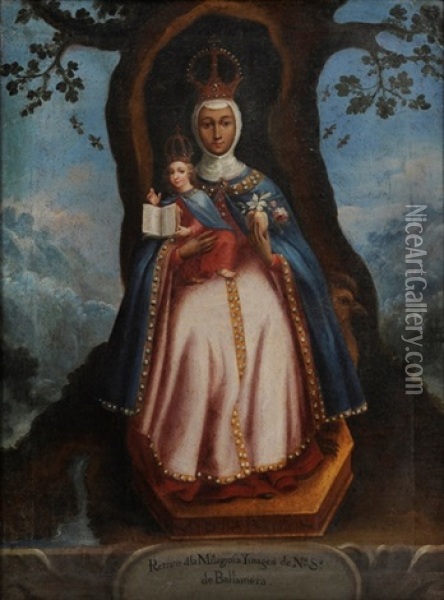Retrato De La Milagrosa Ymagen De Na. Sa. De Balbanera Oil Painting - Miguel Jeronimo Zendejas