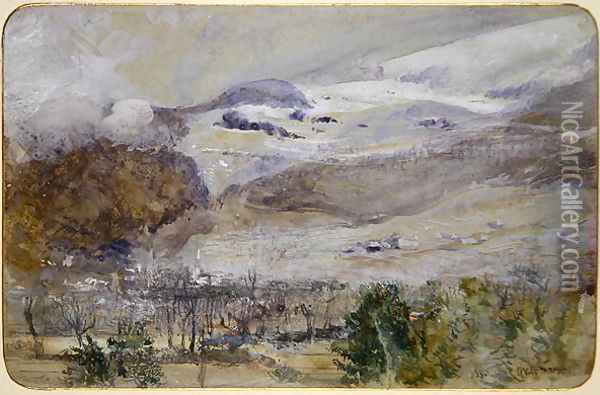 Swiss Valley Landscape Oil Painting - John William Inchbold