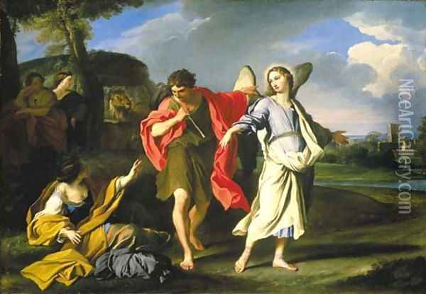 Tobias and the Angel Oil Painting - Carlo Maratta or Maratti