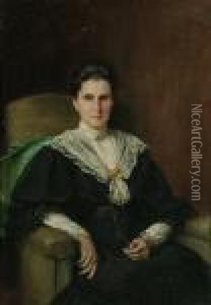 Portrait Of Mary Ann Wild, The 
Artist's Mother; Portrait Of Thomas Wild, The Artist's Father Oil Painting - Frank Percy Wild