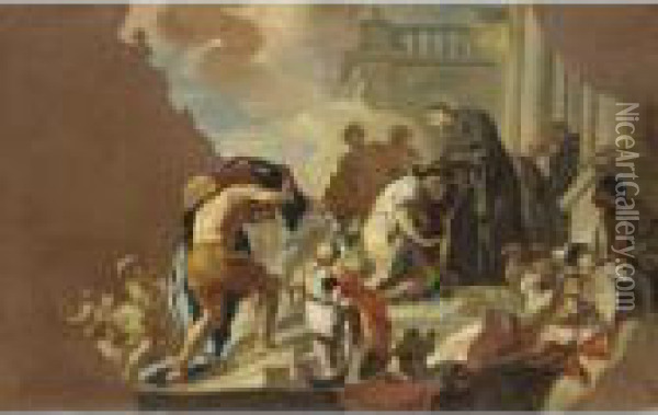 Un Episodio Della Vita Di San Giovanni Di Dio Oil Painting - Giacinto Diano