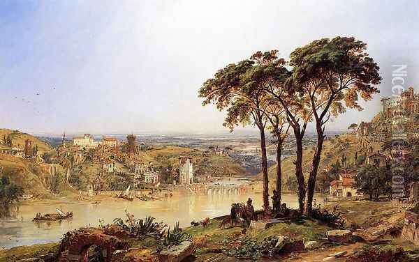 Summer, Noonday on the Arno Oil Painting - Jasper Francis Cropsey