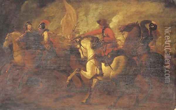 A cavalry skirmish 8 Oil Painting - Jacques Courtois