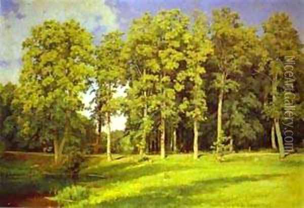 Grove By The Pond Preobrazhenskoye 1896 Oil Painting - Ivan Shishkin