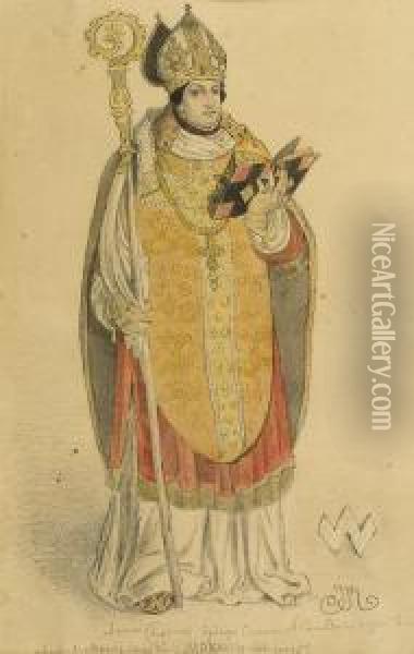 Portrait Of Bishop Chojenski Oil Painting - Jan Matejko