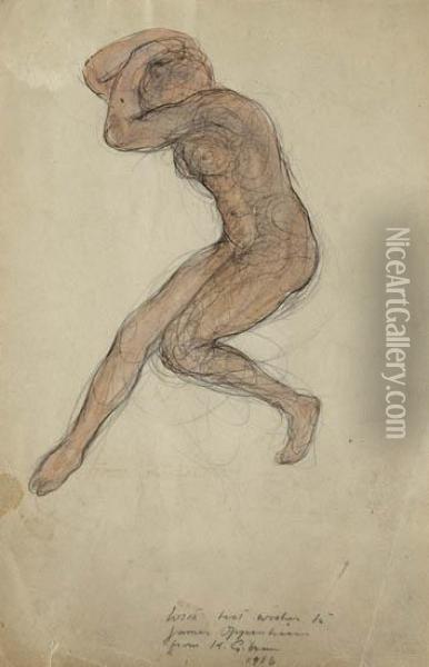 Nude Study Oil Painting - Kahlil Gibran
