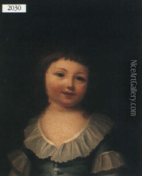Portrait Of Young Girl Oil Painting - Francois Hubert Drouais