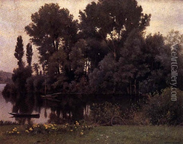 Vetheuil, Grande Ile Sur La Seine Oil Painting - Emile-Louis Foubert