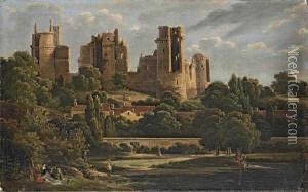 A View Of The Castle Of Pierrefonds Oil Painting - Pierre-Henri de Valenciennes
