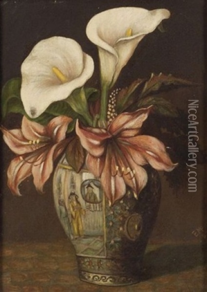Still Life With Callas Oil Painting - Edith Mitchill Prellwitz
