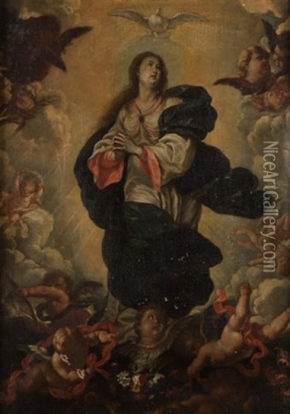 La Inmaculada Concepcion Oil Painting - Acisclo Antonio Palomino de Castro y Velasco