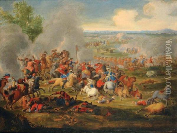Choc De Cavalerie Oil Painting - Jan Peeter Verdussen