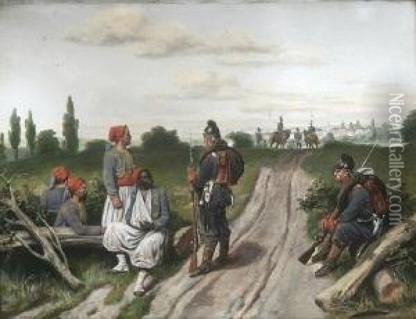 Szene Aus Dem Deutsch-franzosischen Krieg 1870/71. Oil Painting - Christian Ii Sell