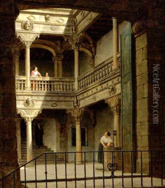 Marquis Del Arcos Gaard I Segovia Oil Painting - Heinrich Hansen