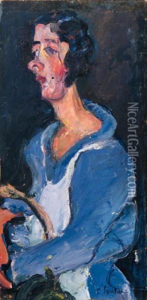 La Cuisiniere (femme En Bleu) Oil Painting - Chaim Soutine