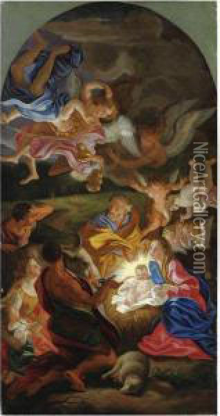 Adorazione Dei Pastori Oil Painting - Giovanni Battista (Baciccio) Gaulli