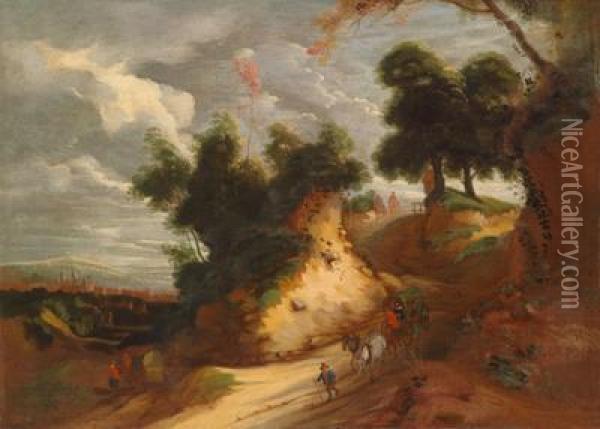 Flandrische Landschaft Miteiner Bewachsenen Dune Und Figurlicher Staffage Oil Painting - Lodewijk De Vadder