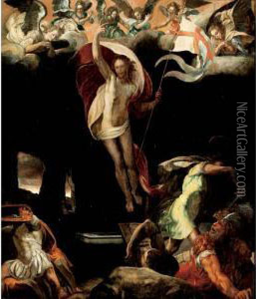 The Resurrection Of Christ Oil Painting - Bartholomaeus Spranger