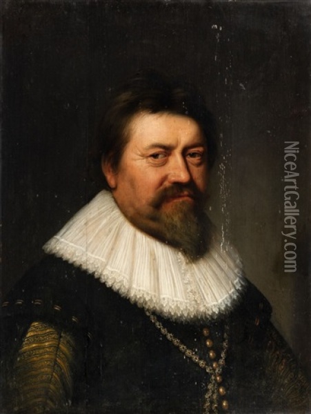 Portrait Of A Gentleman Oil Painting - Bartholomaus (Treirsensio) Sarburgh