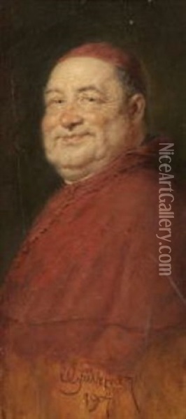 Kardinal Oil Painting - Eduard von Gruetzner