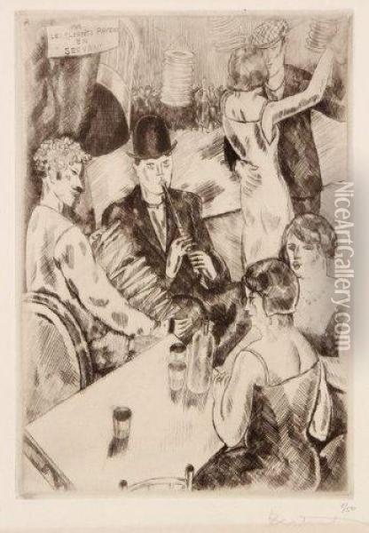 Scene De Bar Oil Painting - Louis Robert Antral