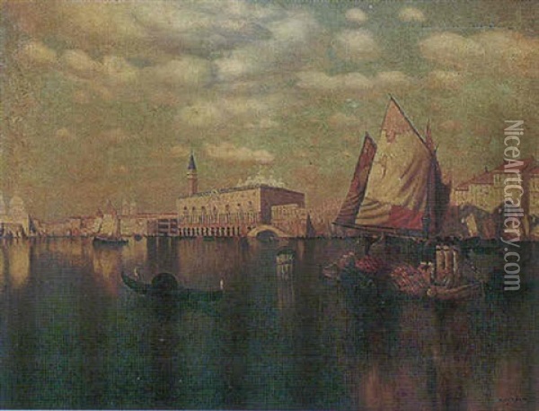 Venice Oil Painting - Richard Dey de Ribcowsky