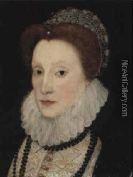 Portrait Of Elizabeth I Oil Painting - George Gower
