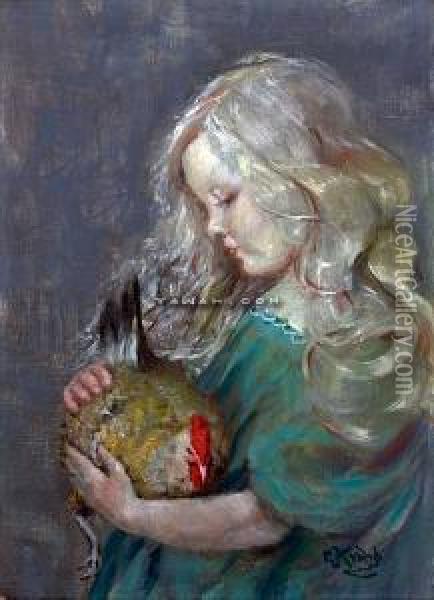 Ingrid Thaulow Med Brun Hone Oil Painting - Christian Krohg