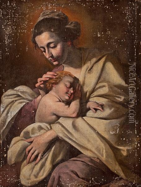 Madonna And Child Oil Painting - Francesco Guarino