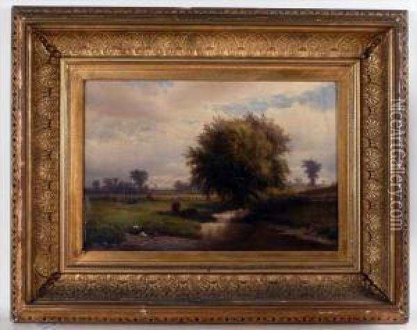 Oil On Canvas Landscape Oil Painting - Hendrik D. Kruseman Van Elten