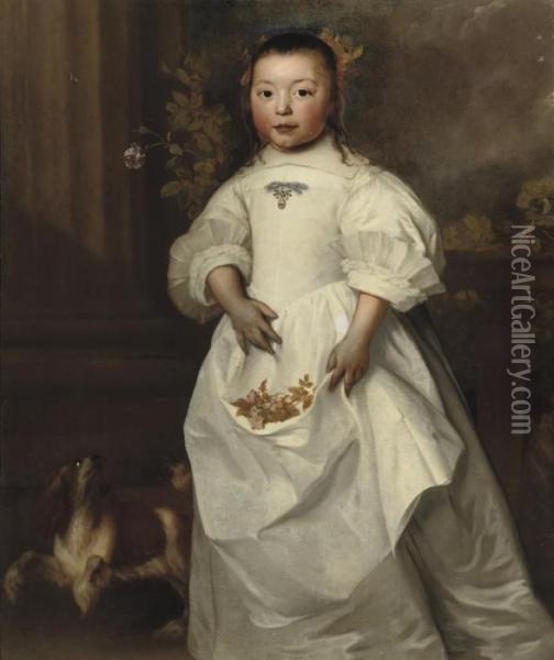 Portrait Of A Girl, Said To Be Anna Maria De Sandra Oil Painting - Bartholomeus Van Der Helst