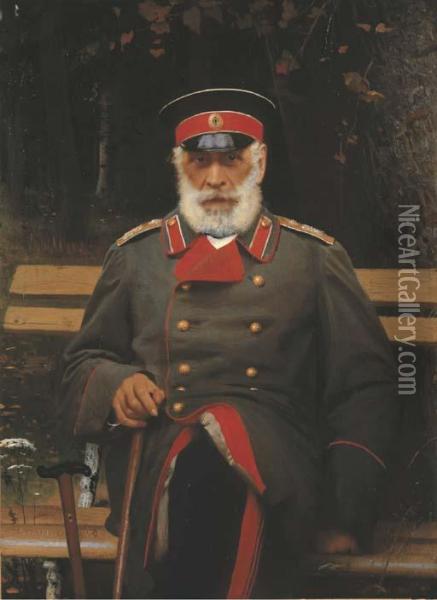 Portrait Of A Admiral Login Loginovich Heyden Oil Painting - Ivan Nikolaevich Kramskoi
