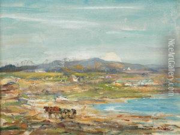 Gathering Rack From The Beach Oil Painting - George Smith