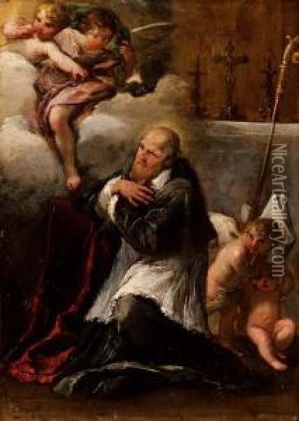 San Francesco Di Sales Oil Painting - Gian Antonio Burrini