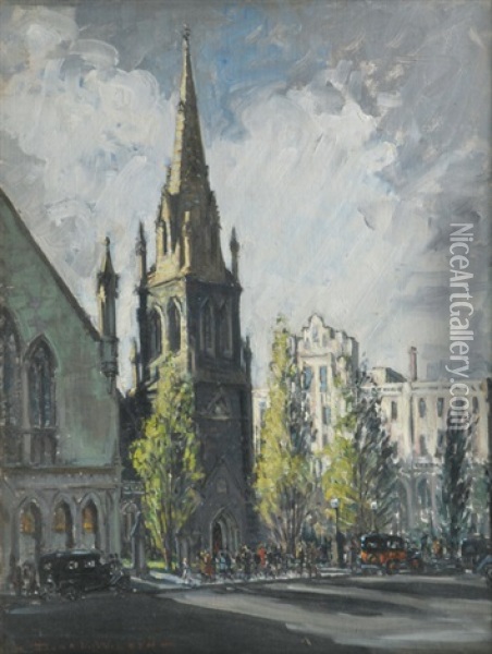 Wesley Church, Sunday Afternoon Oil Painting - Dora Lynell A. Wilson