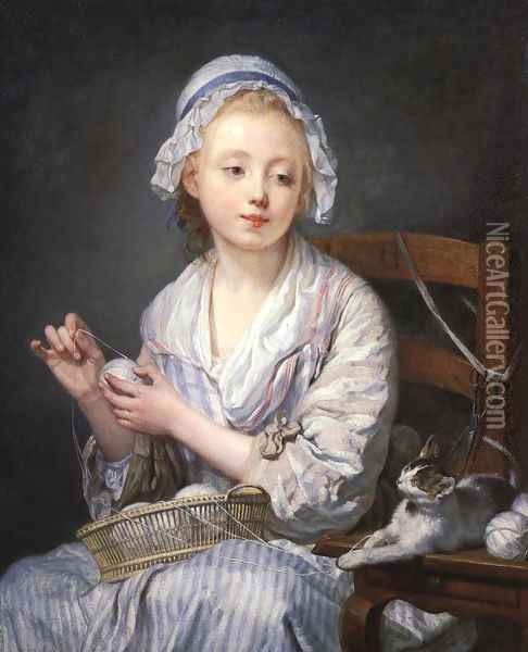 The Wool Winder 1759 Oil Painting - Jean Baptiste Greuze