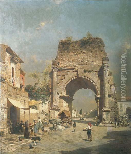 Gateway To Naples Oil Painting - Franz Richard Unterberger